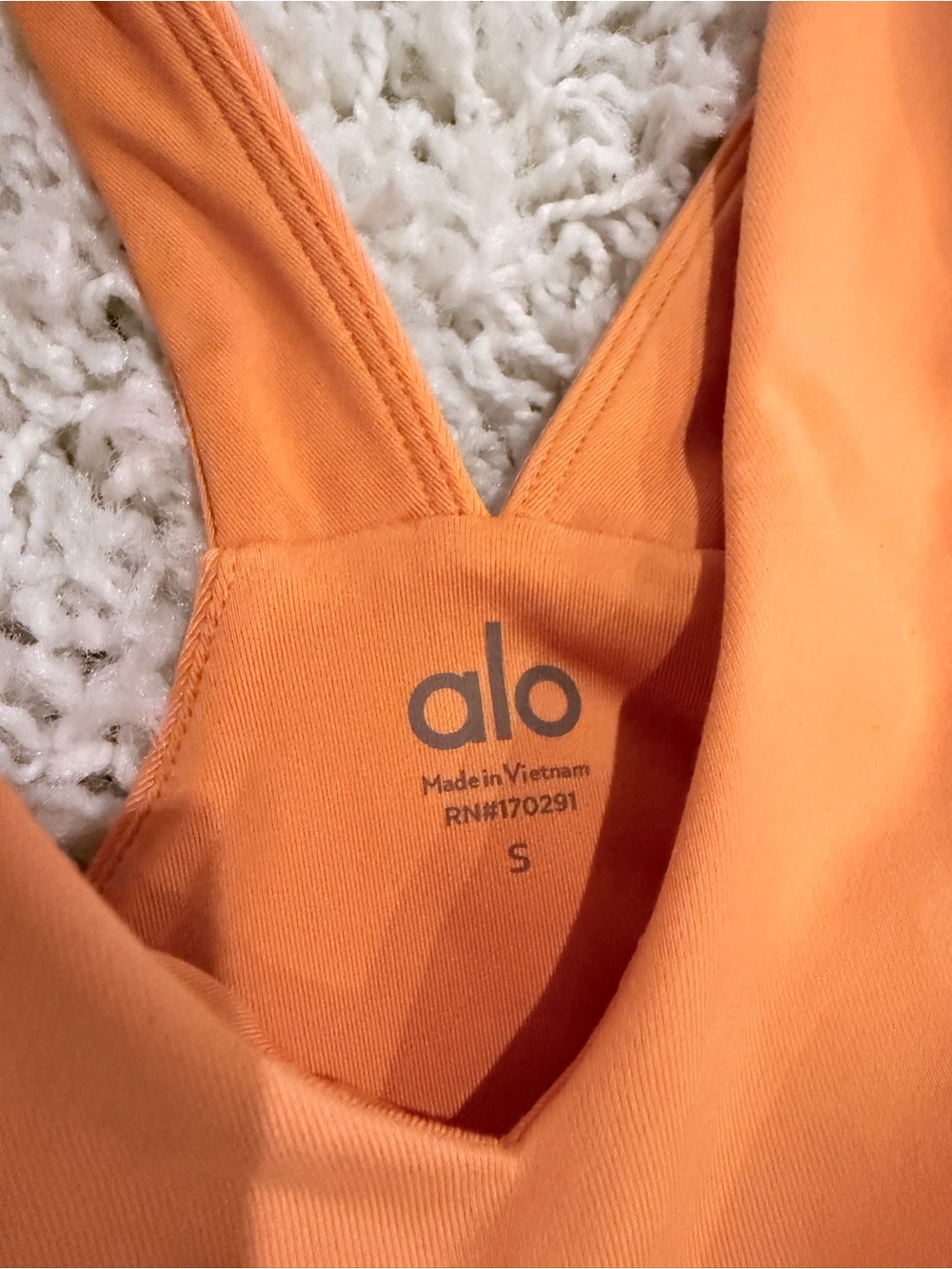 *NEW* ALO Yoga airbrush real bra tank (Satsuma Breeze) - Picture 2 of 3